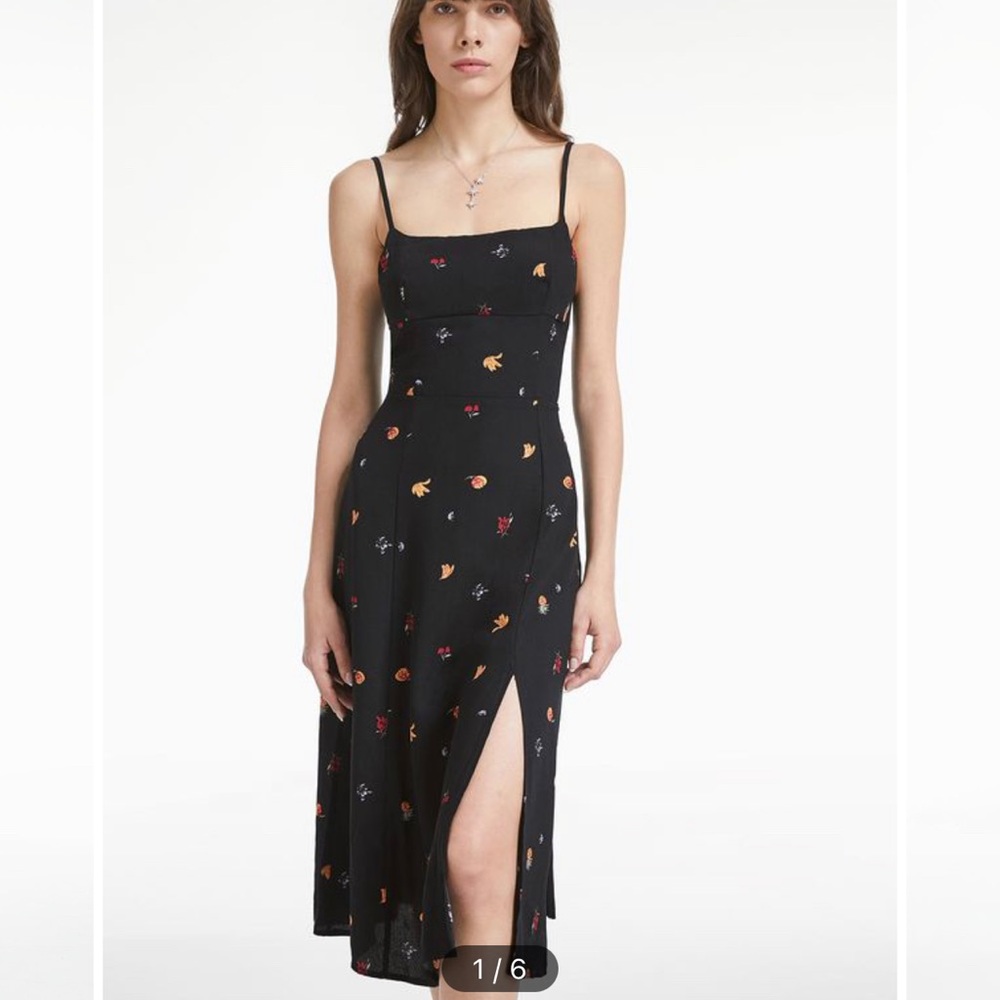 Commense Fruit Blend Midi Slit Dress